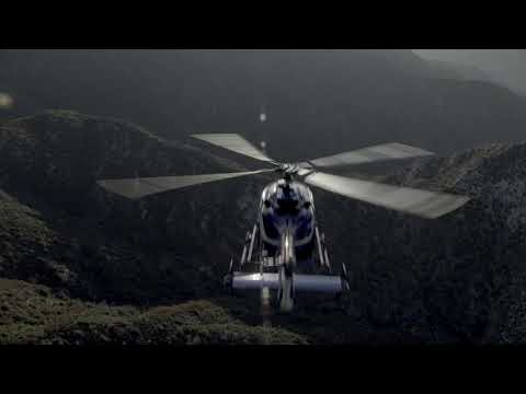 Aaron Fitzgerald flying the Red Bull BO-105 Helicopter.