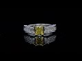 Natural Emerald 3-Stone Channel Pave Set Diamond Engagement Ring