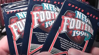 Opening 3 Packs of 1991 Upper Deck NFL Football Trading Cards