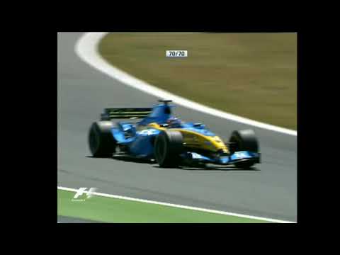 F1 2004 France - First 3 Laps of Race - Pure V10 Sound!
