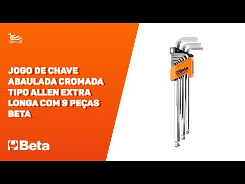 Jogo de Chave Abaulada 96LBP/SC9 Cromada Tipo Allen Extra Longa com 9 Peças BETA-000961354 - Video