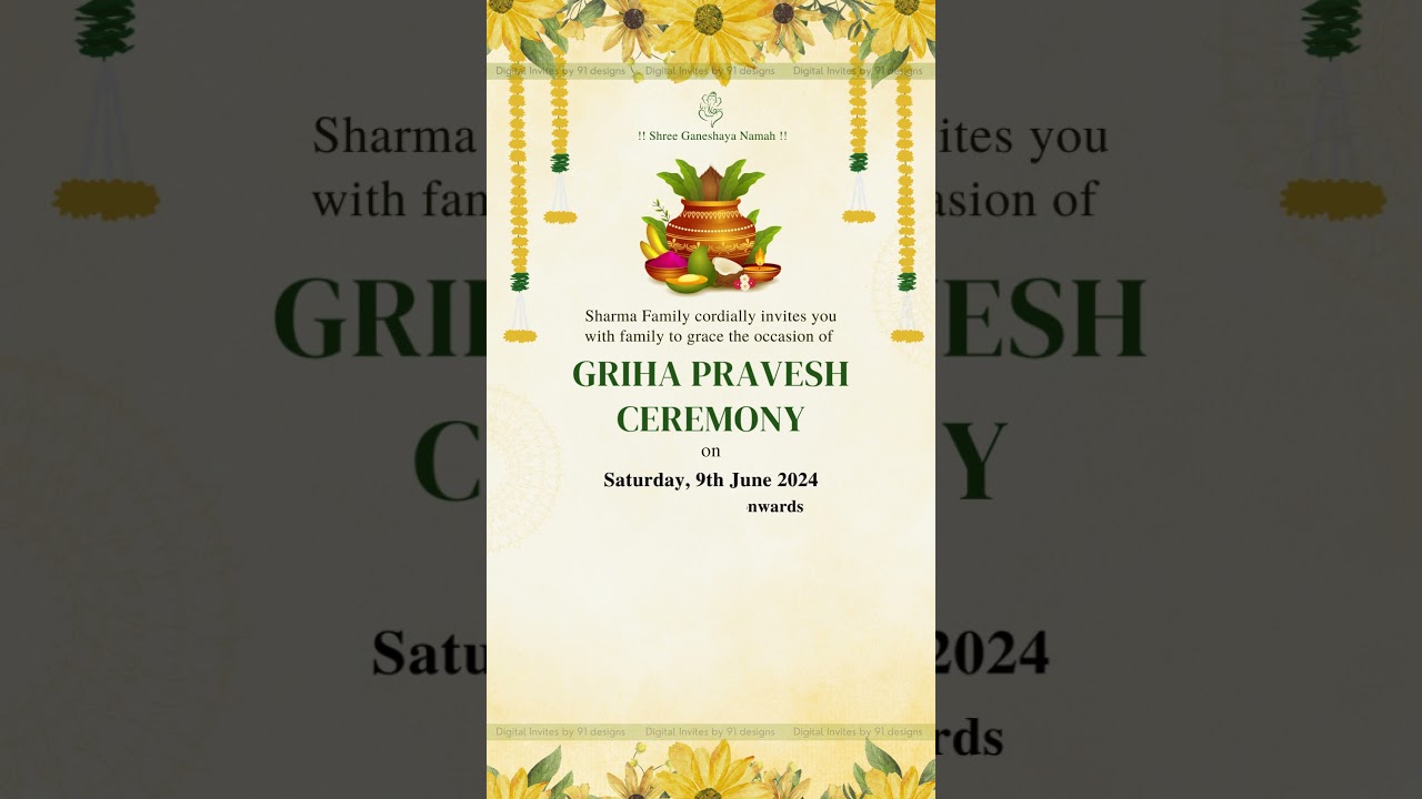 Sacred Kalash Housewarming Invite