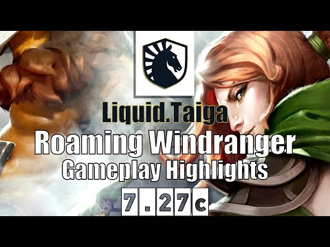 Windranger | Liquid.Taiga | Roaming Windranger Highlights | 7.27c Gameplay Highlights