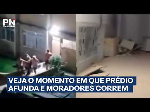 Prédio afunda de repente e moradores escapam por pouco