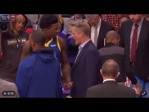 Steve Kerr  and Jordan Bell get into a shouting match!