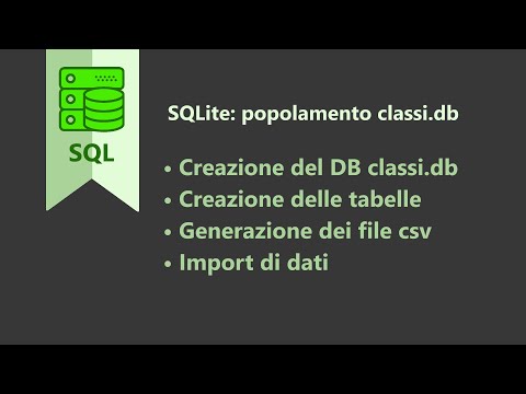 SQLite  - Popolamento del DB classi