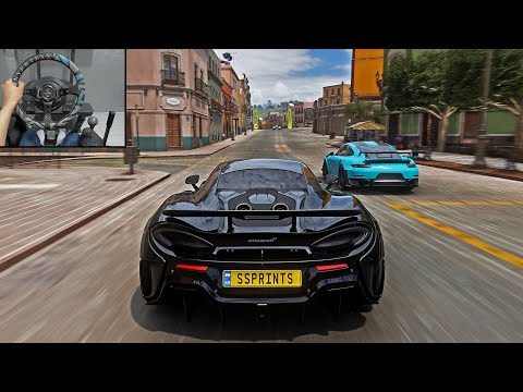 McLaren 600LT | Longest Street Race | Forza Horizon 5 Steering Wheel Gameplay