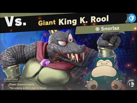 Super Smash Bros Ultimate vs Giant King K. Rool (Unlocks: Snorlax) World of Light - Adventure Mode