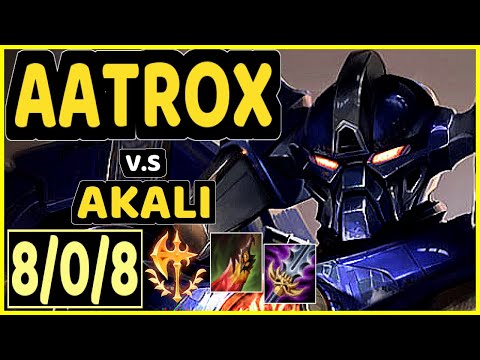 TRUKLAX (AATROX) vs AKALI - 8/0/8 KDA TOP GAMEPLAY - EUW Ranked MASTER