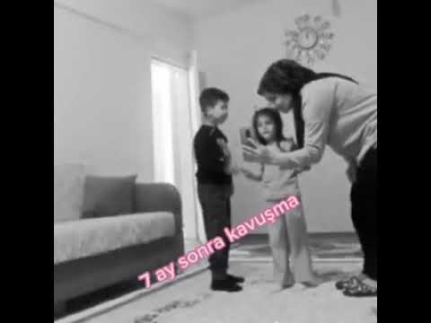 Asker babanın 7 ay sonra çocuklarıyla kavuştuğu anlar