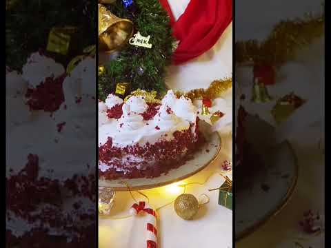 Red velvet cake #shorts #ytshorts #redvelvetcake #desserts #christmas #christmascake