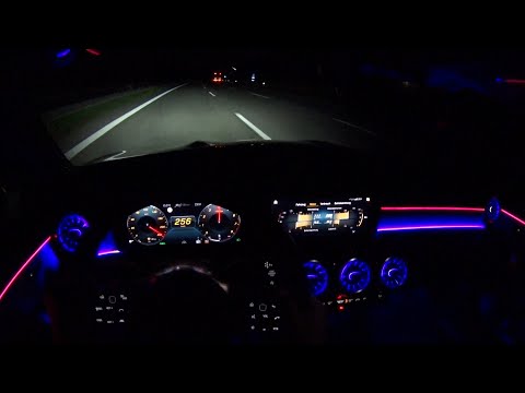 2020 Mercedes-Benz CLA 250 - fast driving on the German Autobahn at night | POV