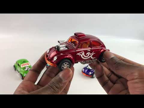 Металлическая машинка Kinsmart 1:32 «Volkswagen Beetle Custom Dragracer» KT5405D инерционная / Фиолетовый