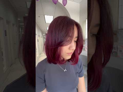Mulled Wine Hair Color | Red Violet Ombré