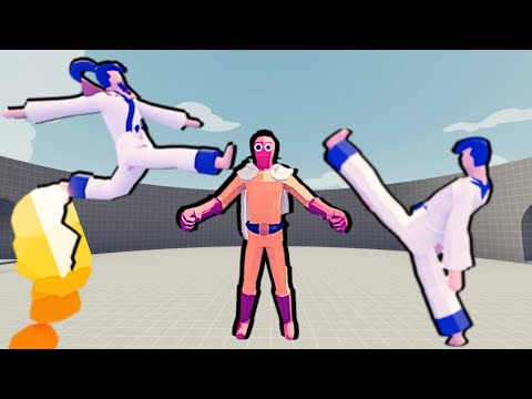 TAEKWONDO CHAMPION & TAEKWONDO DRAGON KICK (DUO) vs TABS UNITS - Totally Accurate Battle Simulator