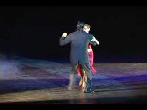 Nancy Louzan  and  Damian Ignacio Eselevsky Esell  are  dancing  to  the  tango  "  Loca  "