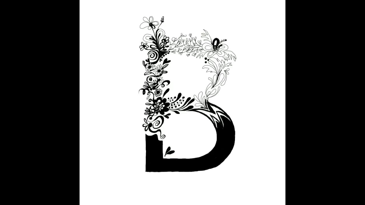 Floral Font Letter B