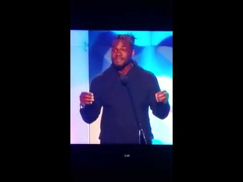 Tommie Harris speaks at BET 2018 Super Bowl Gospel Celebration