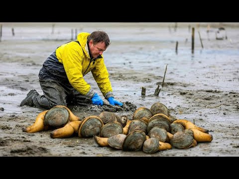 The $500,000 Geoduck Hunt | How Divers Harvest Thousands of Giant Clams