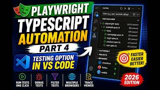 22.Playwright Test for VSCode Extension| Run,Debug & Manage Tests Easily| Playwright TypeScript 2026