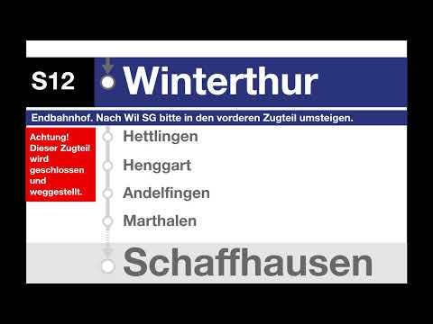 ZVV (SBB) Ansage » S12 Zugteil wird geschlossen, nach Schaffhausen umsteigen (HVZ) | SLBahnen