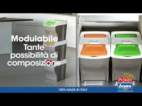 Миниатюра изображения товара Система сортировки мусора Bama Pattumiera Poker Plus Set 3 Pz (3шт)