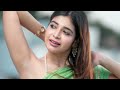 Dharsha Gupta In Green Saree Close Up Face Photos