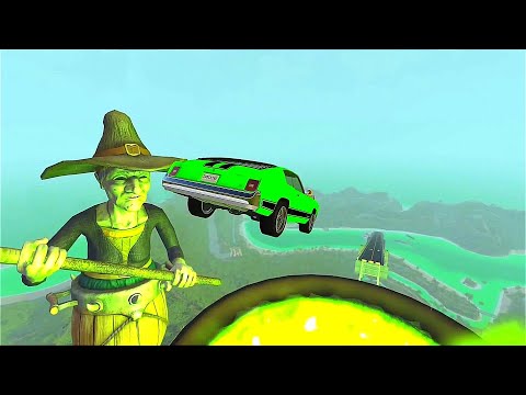 Beamng drive - open bridge crashes over spooky witch pot ( part - 1 ) #beamng