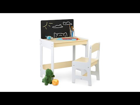 Mobilier enfants avec tableau Beige - Noir - Blanc - Bois manufacturé - 62 x 88 x 42 cm