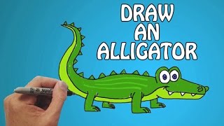 How To Draw An Alligator For Kids in Quick & Easy Steps | Basic Drawing Lessons For Kids