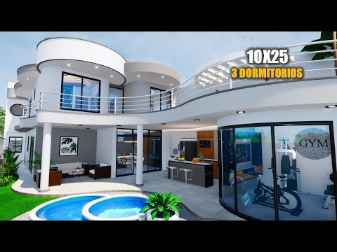 CASA DE DOS PISOS 10X25 | TRES DORMITORIOS | JMC ARQUITECTURA (2022)