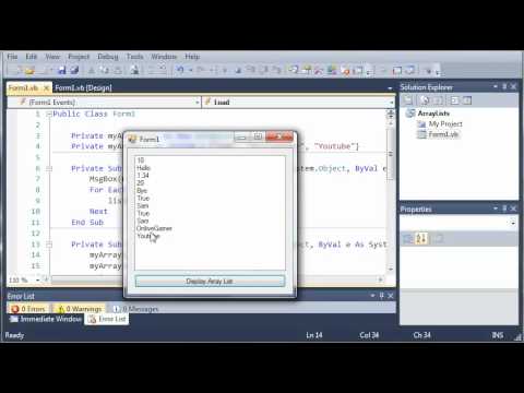 Visual Basic Tutorial 82 More On Arraylists Part 3