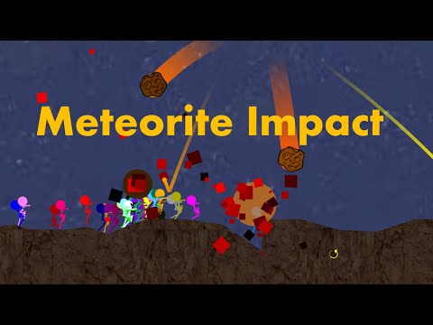 Escape From Meteorite  -  Survival Marble Race in Algodoo sTICKMAN - Marble Stickman