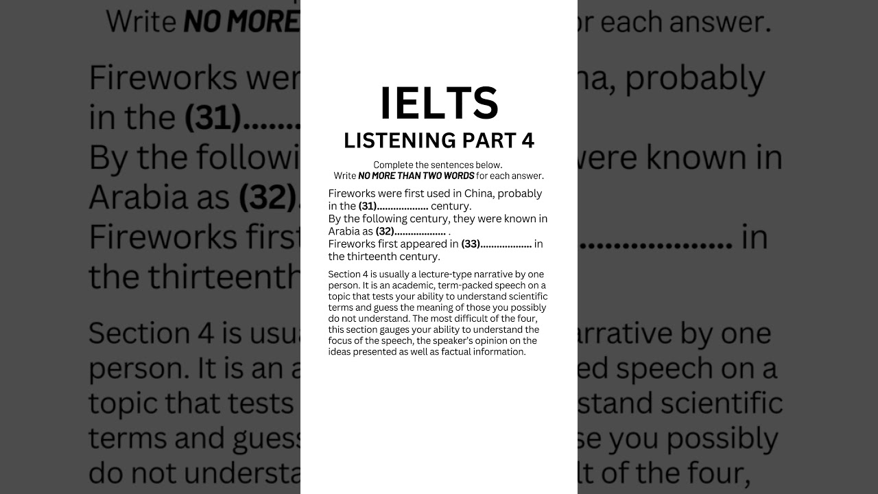 IELTS Listening Practice Test 2024 - Section 4 #ieltsexam #ieltslistening #learnenglish