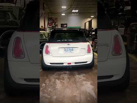 Mini R53 racing headers with sport cat installed