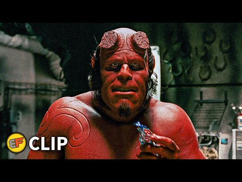 Hellboy Watching Jimmy Kimmel Scene | Hellboy 2 The Golden Army (2008) Movie Clip HD 4K