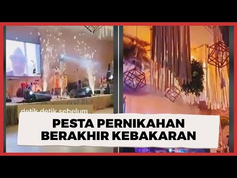 Pesta Pernikahan Meriah Pakai Kembang Api, Tamu Berujung Panik Gedung Kebakaran