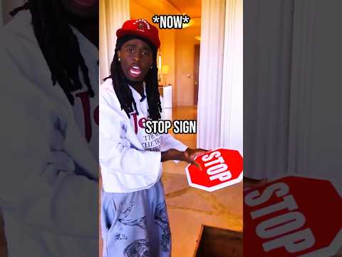Kai Cenat Recreates His Viral Stop Sign Meme 🤣🛑