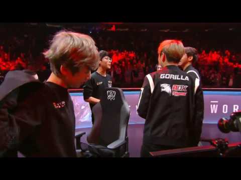 ROX Peanut crying after SKT vs ROX match at Worlds 2016 Semi finals - League of Legends