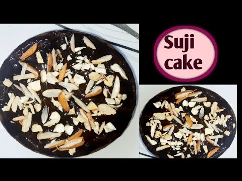 Suji  chcolate cake. Eggless chocolate cake without oven. Suji cake with Ruhina's kitchen.