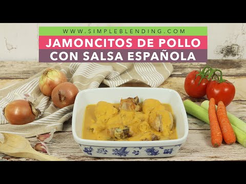 JAMONCITOS DE POLLO CON SALSA ESPAÑOLA | Muslos de pollo en salsa | Receta de pollo en olla rápida