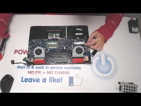 How to fix laptop not powering on Asus GL502v rog broken charge port power jack repair charging port