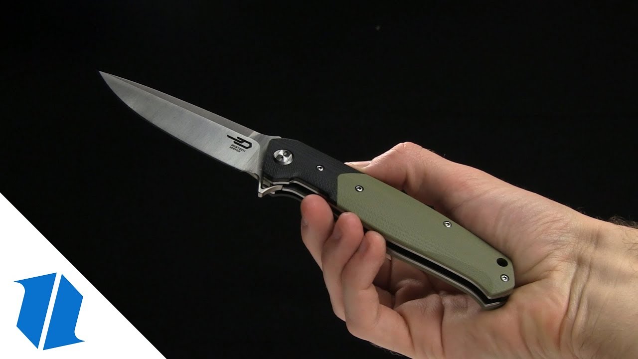 Bestech Knives Swordfish Liner Lock Knife Orange/Black G-10 (3.8" Satin)