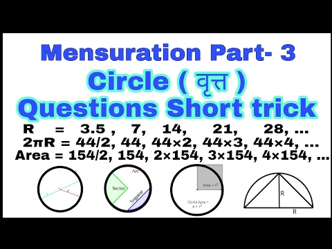 Maths short trick || Circle questions short trick || Mensuration part 3 Video