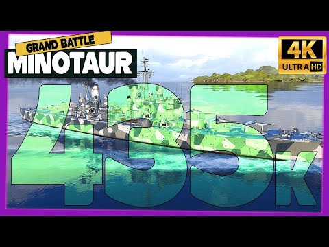 Cruiser Minotaur in Grand Battle, 435k damage - World of Warships