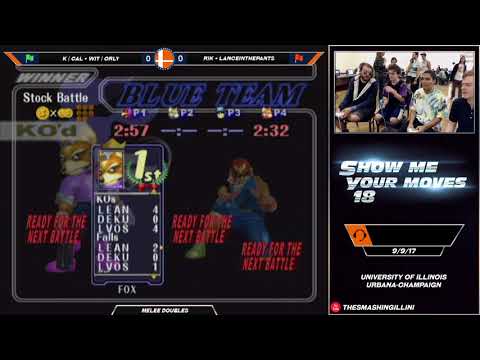 [SMYM 18] K | Cal + Wit | ORLY (B) vs. Rik + Lanceinthepants (R) SSBM Doubles