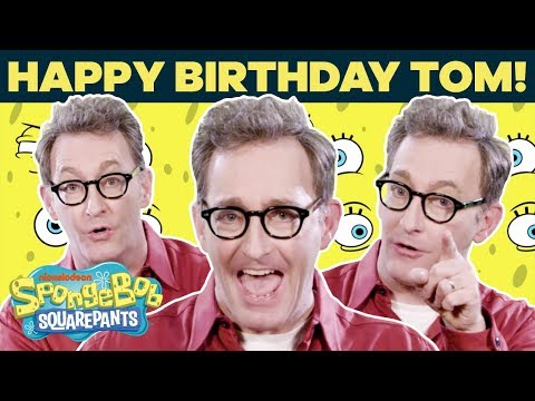 Tom Kenny (Voice of SpongeBob) Talks Fan-Favorite Lines IRL 🎂 Happy Birthday! | SpongeBob