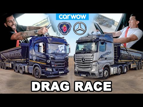 Mercedes Actros vs Scania R500 - DRAG YARIŞI & 44 Ton FREN TESTİ!