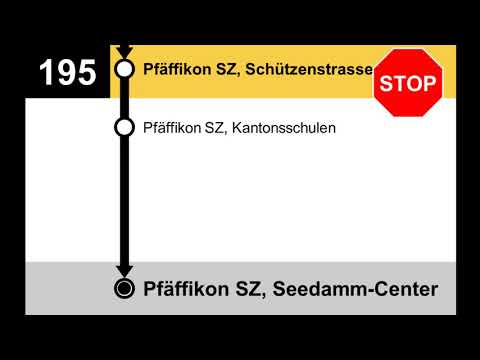 PostAuto Ansagen - 195 Pfäffikon SZ, Bahnhof – Pfäffikon SZ, Seedamm-Center