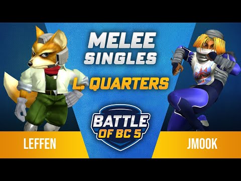 Leffen (Fox) vs Jmook (Sheik) - Melee Singles Losers Quarter-Final - Battle of BC 5